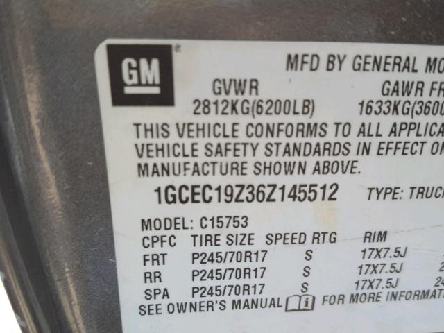 Photo 10 from auction – 2006 CHEVROLET SILVERADO with VIN 1GCEC19Z36Z145512