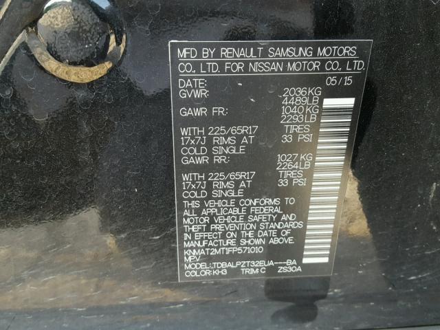 Photo 10 from auction – 2015 NISSAN ROGUE S with VIN KNMAT2MT1FP571010