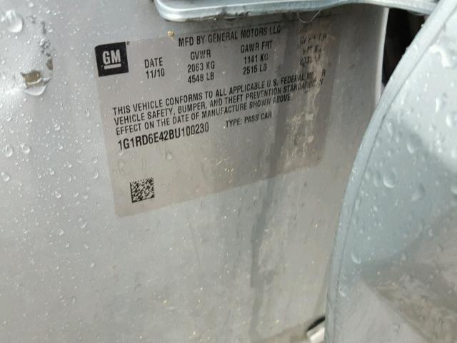 Photo 10 from auction – 2011 CHEVROLET VOLT with VIN 1G1RD6E42BU100230
