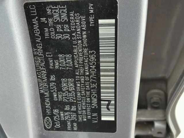 Photo 6 from auction – 2007 HYUNDAI SANTA FE S with VIN 5NMSH13E77H045963