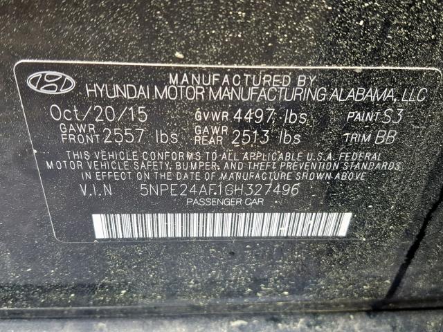 Photo 10 from auction – 2016 HYUNDAI SONATA SE with VIN 5NPE24AF1GH327496