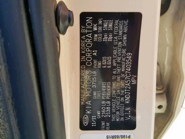 Photo 10 from auction – 2012 KIA SOUL with VIN KNDJT2A57C7403549