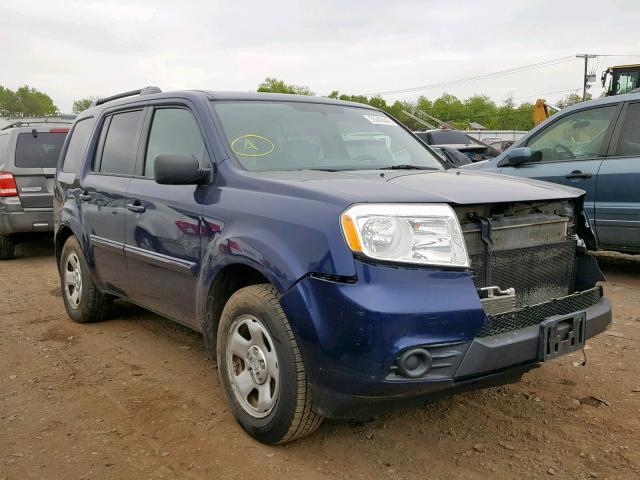 HONDA PILOT LX 2013 with VIN 5FNYF4H26DB058328 - Photo from auction