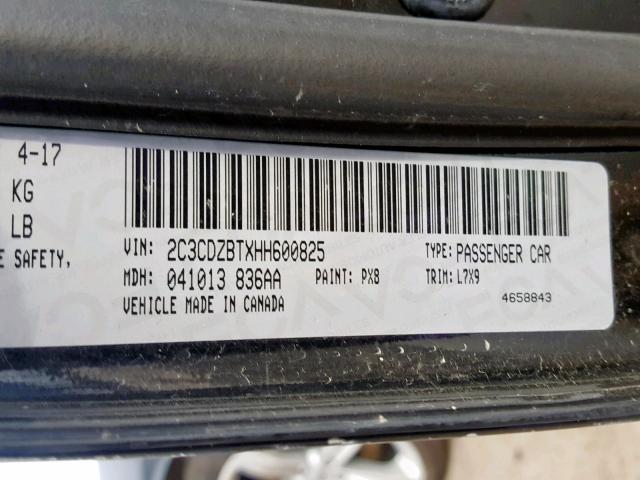 Photo 10 from auction – 2017 DODGE CHALLENGER with VIN 2C3CDZBTXHH600825