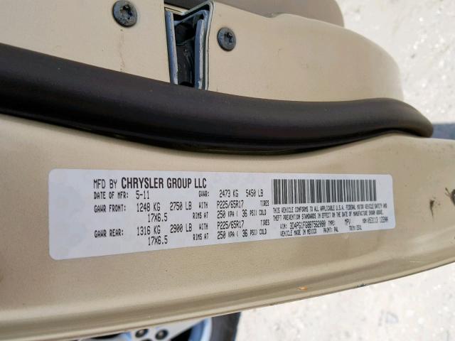 Photo 10 from auction – 2011 DODGE JOURNEY MA with VIN 3D4PG1FG8BT562080