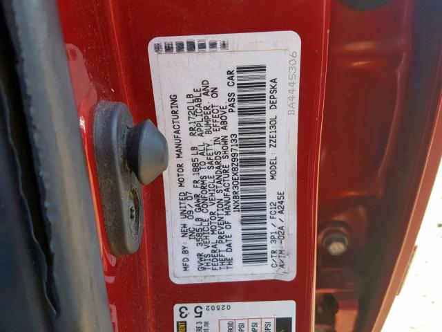 Photo 10 from auction – 2008 TOYOTA COROLLA CE with VIN 1NXBR30EX8Z997133