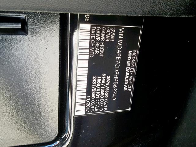Photo 10 from auction – 2017 MERCEDES-BENZ SPRINTER 2 with VIN WDAPE7CD8HP562743