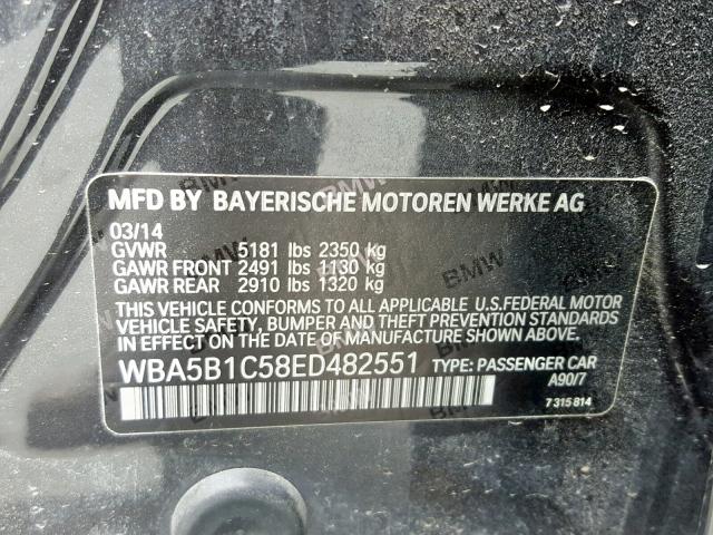 Photo 10 from auction – 2014 BMW 535 I with VIN WBA5B1C58ED482551