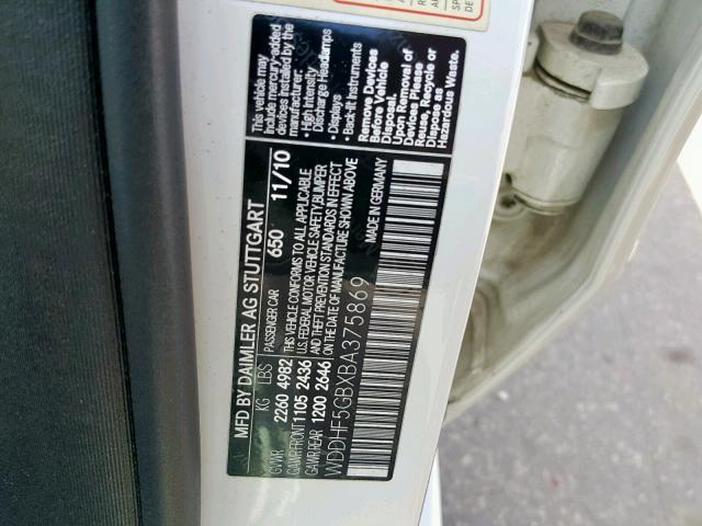Photo 10 from auction – 2011 MERCEDES-BENZ E 350 with VIN WDDHF5GBXBA375869