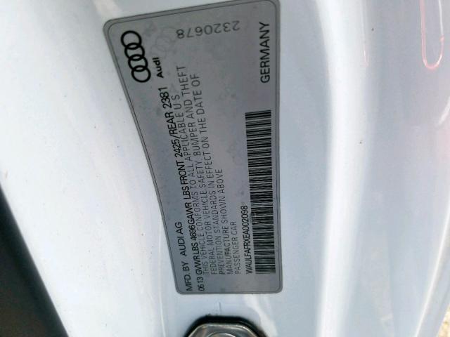 Photo 10 from auction – 2014 AUDI A5 PREMIUM with VIN WAULFAFRXEA002098