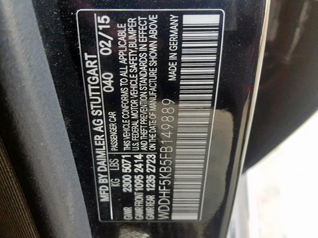 Photo 10 from auction – 2015 MERCEDES-BENZ E 350 with VIN WDDHF5KB5FB149889