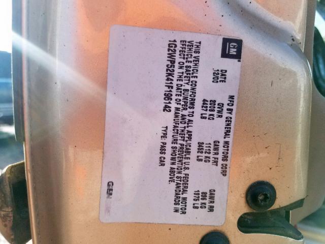 Photo 10 from auction – 2001 PONTIAC GRAND PRIX with VIN 1G2WP52K41F196142