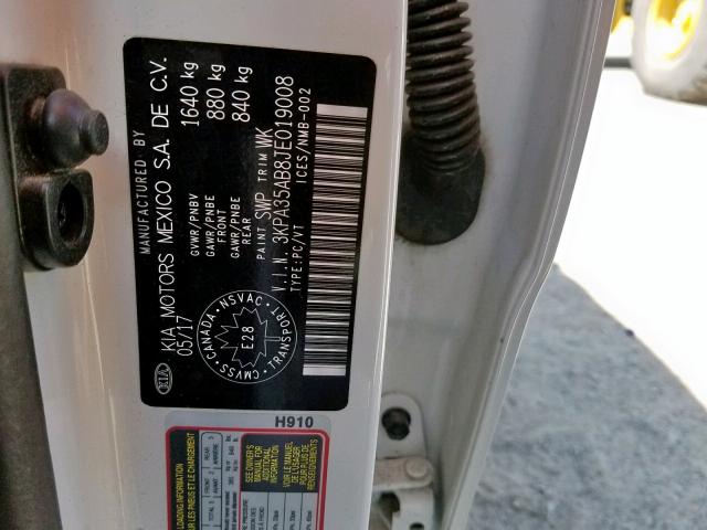 Photo 10 from auction – 2018 KIA RIO EX with VIN 3KPA35AB8JE019008