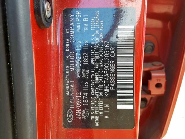 Photo 10 from auction – 2012 HYUNDAI ACCENT GLS with VIN KMHCT4AE9CU205167