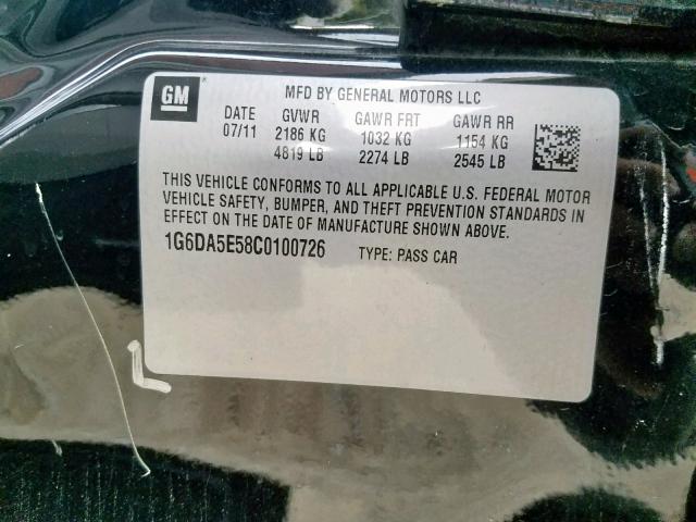 Photo 10 from auction – 2012 CADILLAC CTS with VIN 1G6DA5E58C0100726