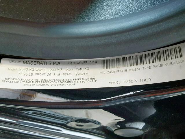 Photo 10 from auction – 2014 MASERATI GHIBLI S with VIN ZAM57RTA1E1093554
