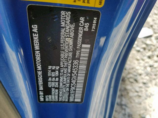 Photo 10 from auction – 2016 BMW 228 I with VIN WBA1F9C54GV545336