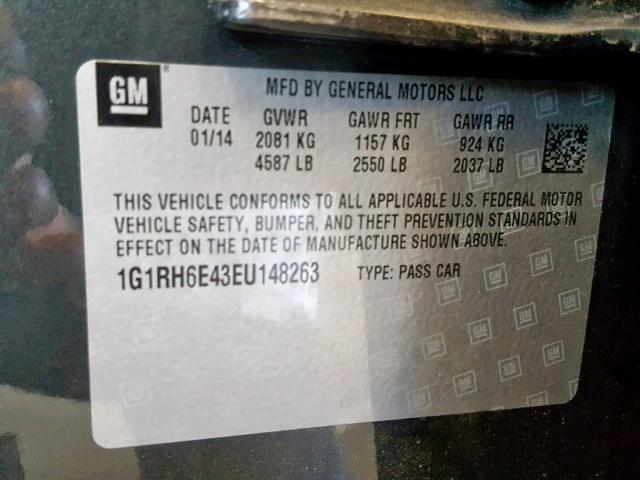 Photo 10 from auction – 2014 CHEVROLET VOLT with VIN 1G1RH6E43EU148263