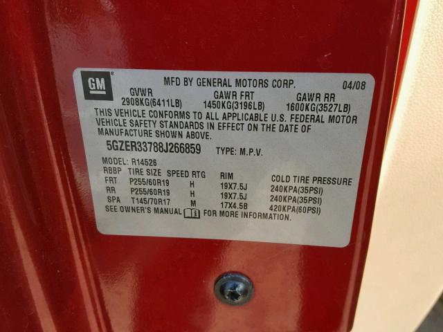 Photo 10 from auction – 2008 SATURN OUTLOOK XR with VIN 5GZER33788J266859