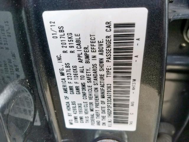 Photo 10 from auction – 2012 HONDA ACCORD LX with VIN 1HGCP2F33CA079363