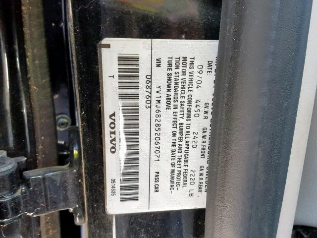 Photo 10 from auction – 2005 VOLVO V50 T5 with VIN YV1MJ682852067071