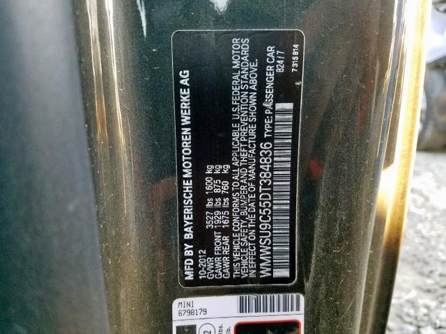 Photo 10 from auction – 2013 MINI COOPER JOH with VIN WMWSU9C55DT384836