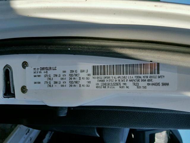 Photo 10 from auction – 2009 DODGE RAM 1500 with VIN 1D3HB16K19J529676