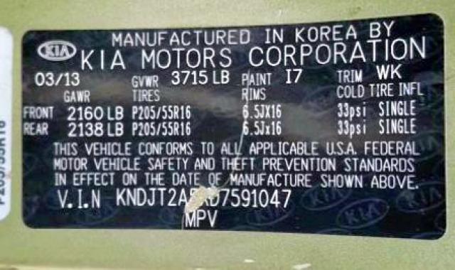 Photo 10 from auction – 2013 KIA SOUL with VIN KNDJT2A5XD7591047