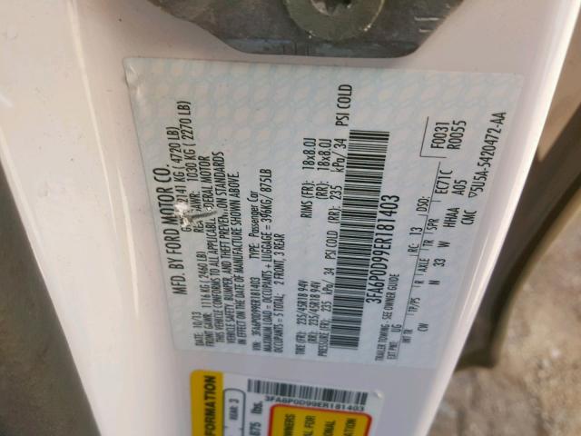 Photo 10 from auction – 2014 FORD FUSION TIT with VIN 3FA6P0D99ER181403