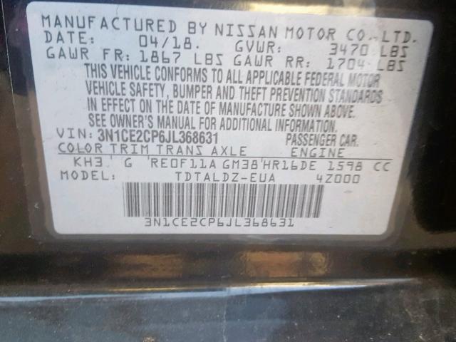 Photo 10 from auction – 2018 NISSAN VERSA NOTE with VIN 3N1CE2CP6JL368631