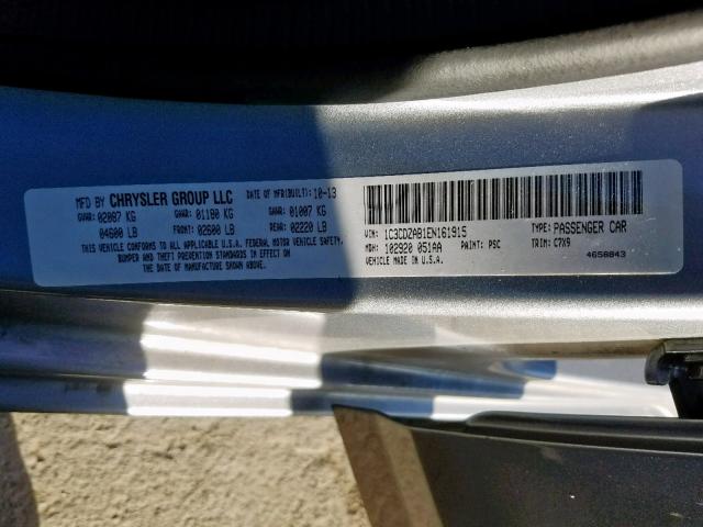 Photo 10 from auction – 2014 DODGE AVENGER SE with VIN 1C3CDZAB1EN161915