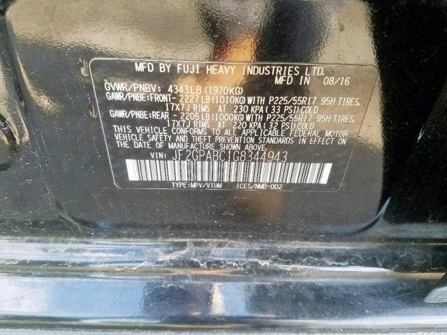 Photo 10 from auction – 2016 SUBARU CROSSTREK with VIN JF2GPABC1G8344943