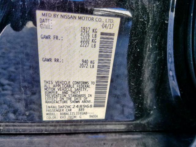Photo 10 from auction – 2017 NISSAN ALTIMA 2.5 with VIN 1N4AL3AP2HC248968