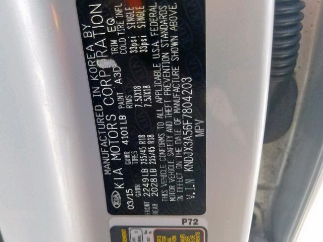 Photo 10 from auction – 2015 KIA SOUL ! with VIN KNDJX3A56F7804203