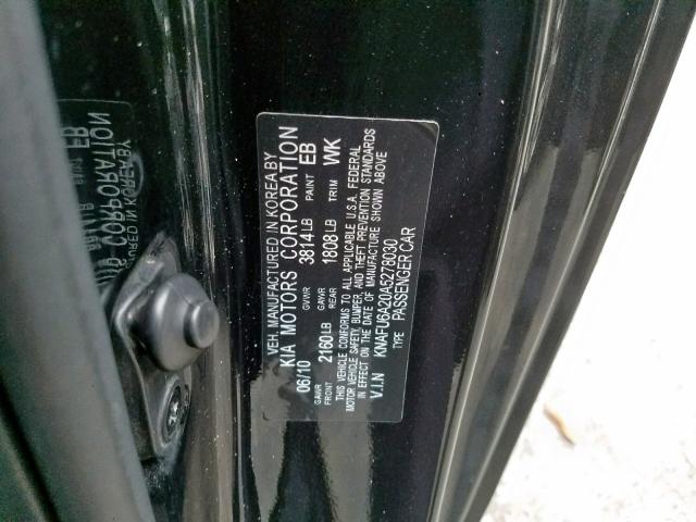 Photo 10 from auction – 2010 KIA FORTE EX with VIN KNAFU6A20A5278030