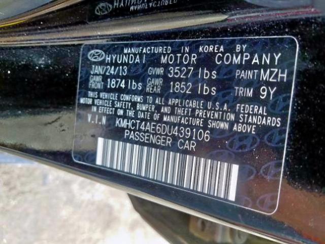 Photo 10 from auction – 2013 HYUNDAI ACCENT GLS with VIN KMHCT4AE6DU439106