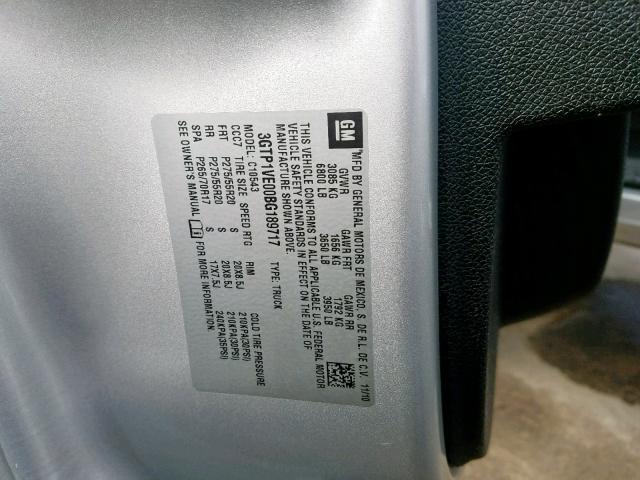 Photo 10 from auction – 2011 GMC SIERRA C15 with VIN 3GTP1VE00BG189717