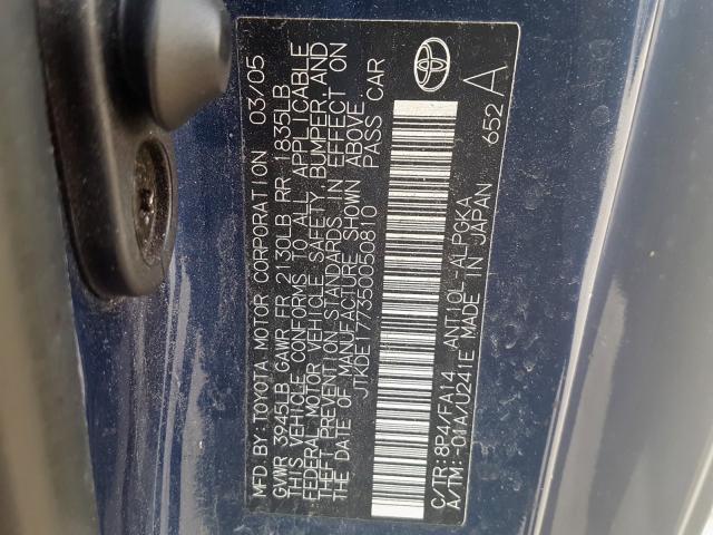 Photo 10 from auction – 2005 TOYOTA SCION TC with VIN JTKDE177350050810