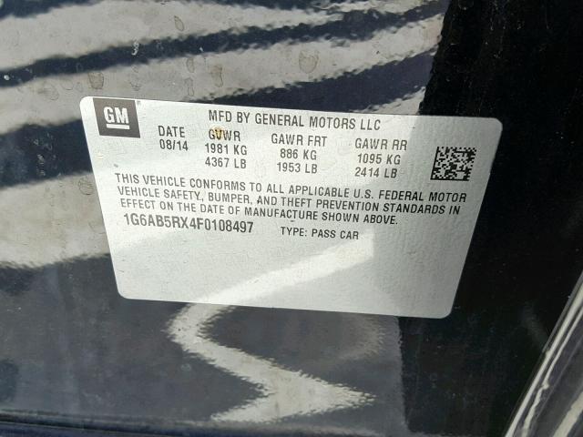 Photo 10 from auction – 2015 CADILLAC ATS LUXURY with VIN 1G6AB5RX4F0108497