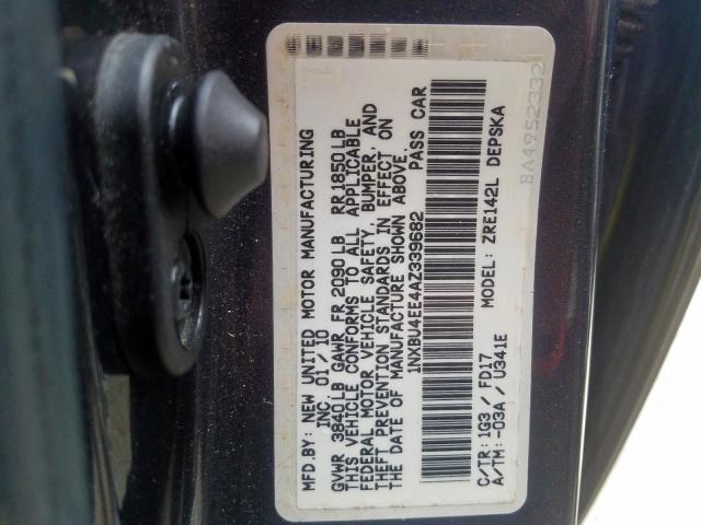 Photo 10 from auction – 2010 TOYOTA COROLLA BA with VIN 1NXBU4EE4AZ339682