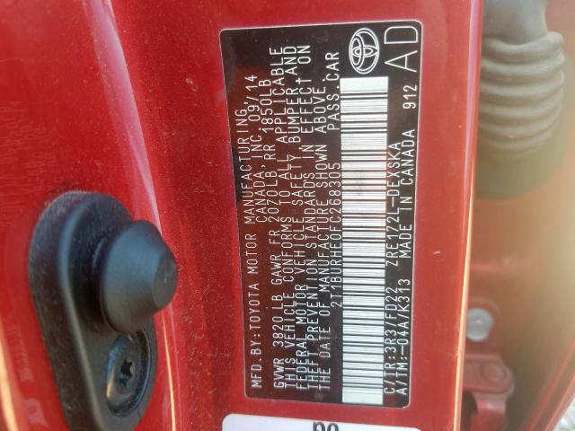 Photo 10 from auction – 2015 TOYOTA COROLLA L with VIN 2T1BURHE0FC268305