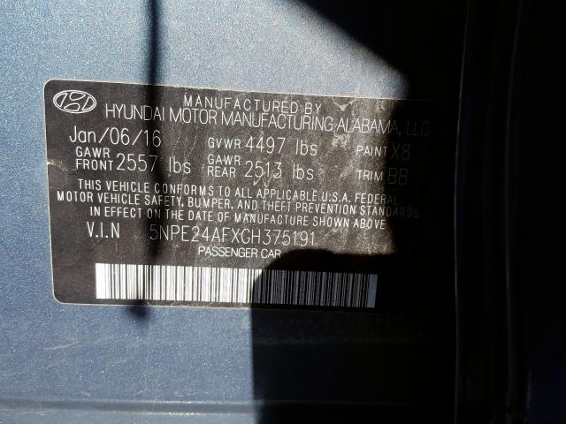 Photo 10 from auction – 2016 HYUNDAI SONATA SE with VIN 5NPE24AFXGH375191