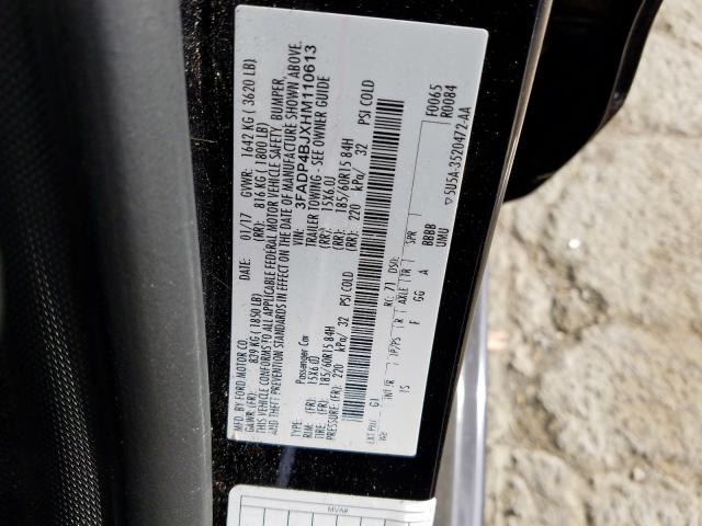 Photo 10 from auction – 2017 FORD FIESTA SE with VIN 3FADP4BJXHM110613