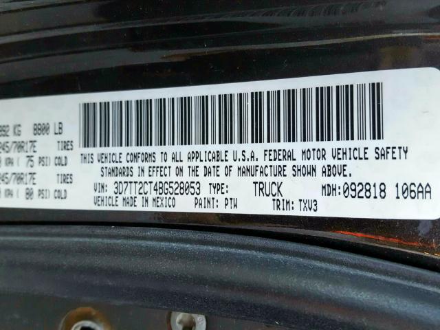 Photo 10 from auction – 2011 DODGE RAM 2500 with VIN 3D7TT2CT4BG528053