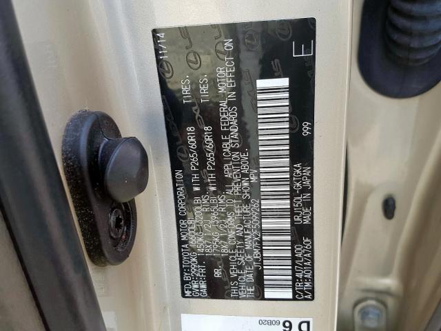 Photo 10 from auction – 2015 LEXUS GX 460 with VIN JTJBM7FX2F5099262