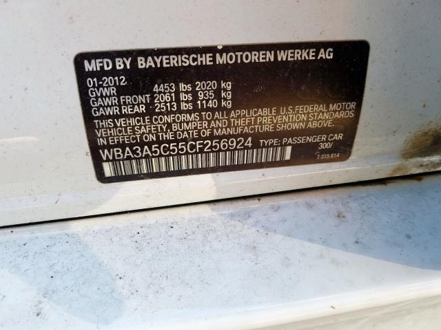 Photo 10 from auction – 2012 BMW 328 I with VIN WBA3A5C55CF256924