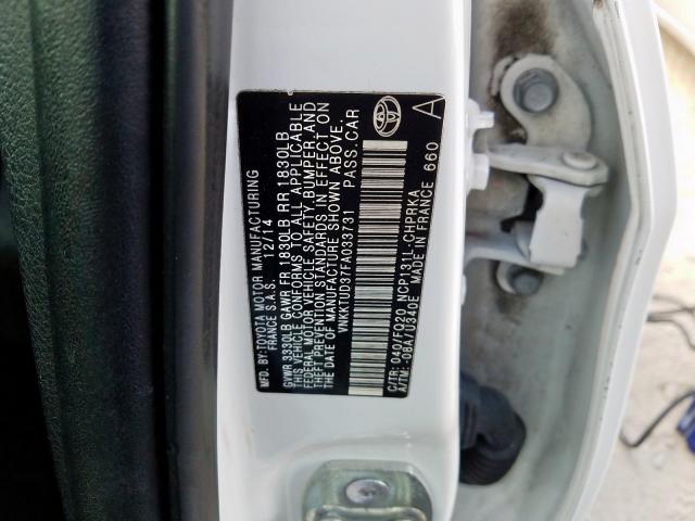Photo 10 from auction – 2015 TOYOTA YARIS with VIN VNKKTUD37FA033731