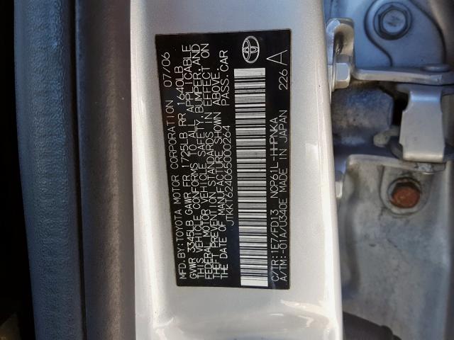 Photo 10 from auction – 2006 TOYOTA SCION XA with VIN JTKKT624065000264