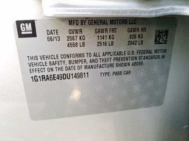 Photo 10 from auction – 2013 CHEVROLET VOLT with VIN 1G1RA6E49DU149811