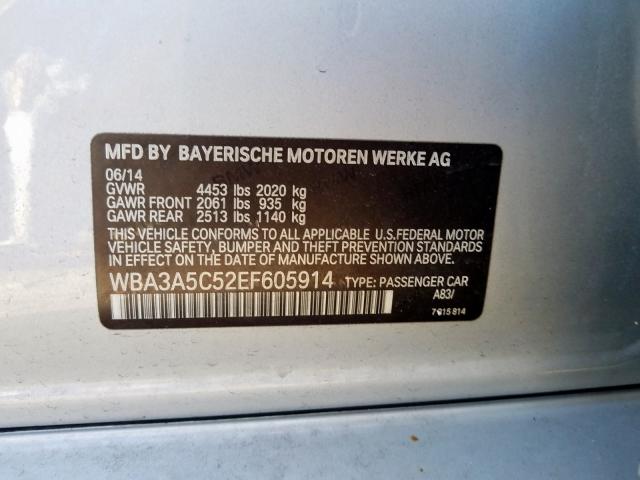 Photo 10 from auction – 2014 BMW 328 I with VIN WBA3A5C52EF605914